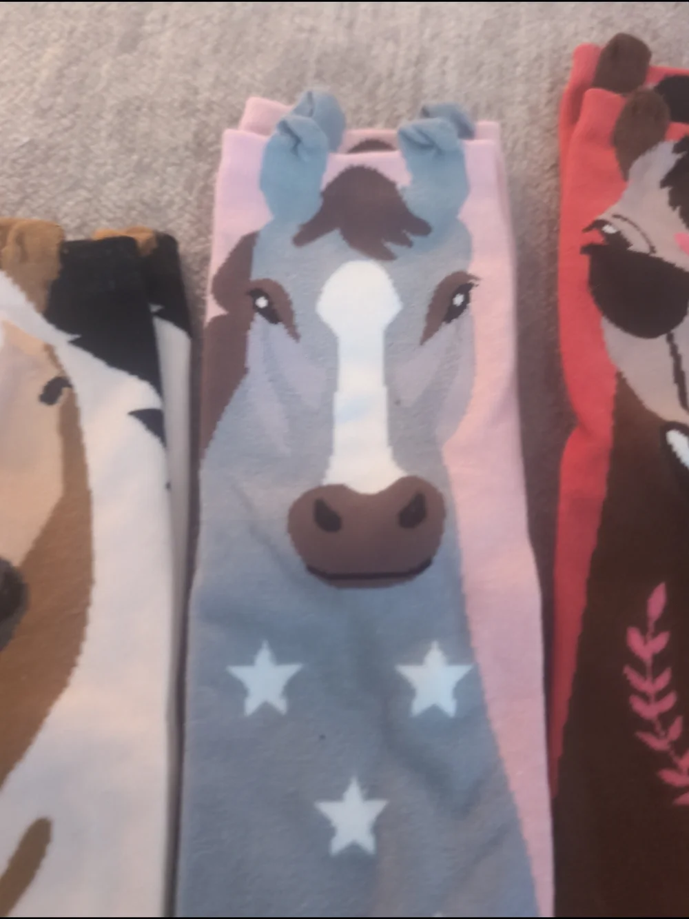 Western Novelty Womens Socks Horse Themed Funny Cute With Ears 5-8